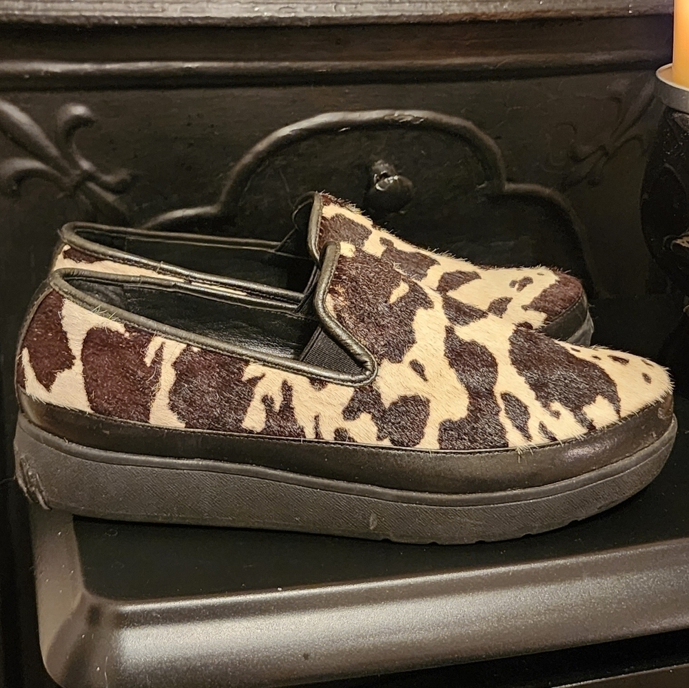 Donald J Pliner Mickey Calf Hair Animal Print Loafers Size 6